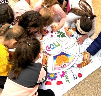 _פעילות הפעלה דף צביעה ענק הפסקה פעילה_פסח צלחת הפסח יצירה רעיון בית ספר