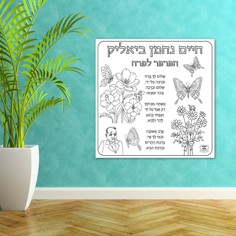 שיר חיים נחמן ביאליק פעילות הפעלה דף צביעה ענק שבוע השפה_ביאליק שירים