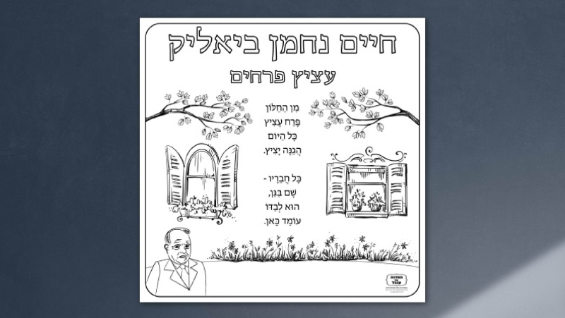 _שיר חיים נחמן ביאליק פעילות הפעלה דף צביעה ענק שבוע השפה_ביאליק שירים-06